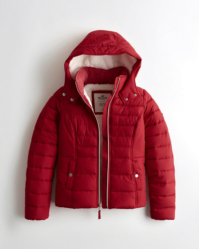 Giacca Hollister Donna Sherpa-Lined Rosse Italia (942GLANP)